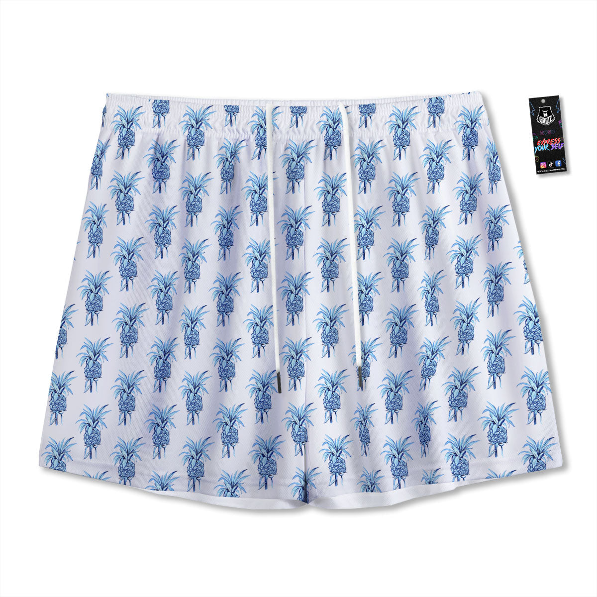 Palm Leaves Dark Tropical Print Pattern Mesh Shorts
