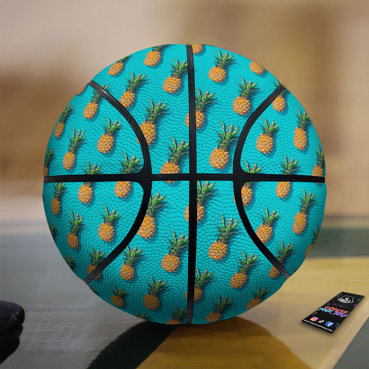 Pineapple Blue Print Pattern Basketball-grizzshop