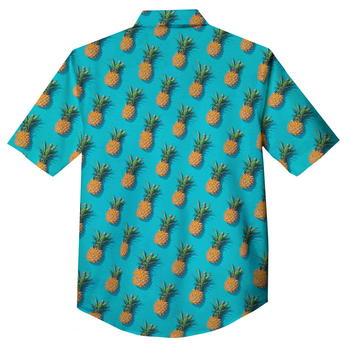 Pineapple Blue Print Pattern Button Up Shirt-grizzshop