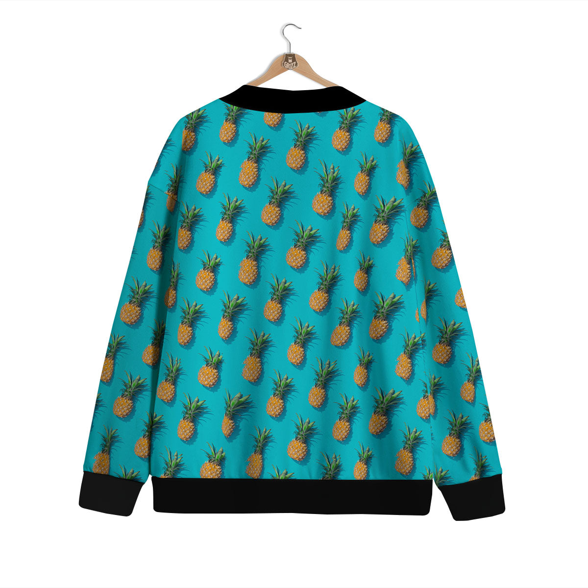 Pineapple Blue Print Pattern Cardigan-grizzshop