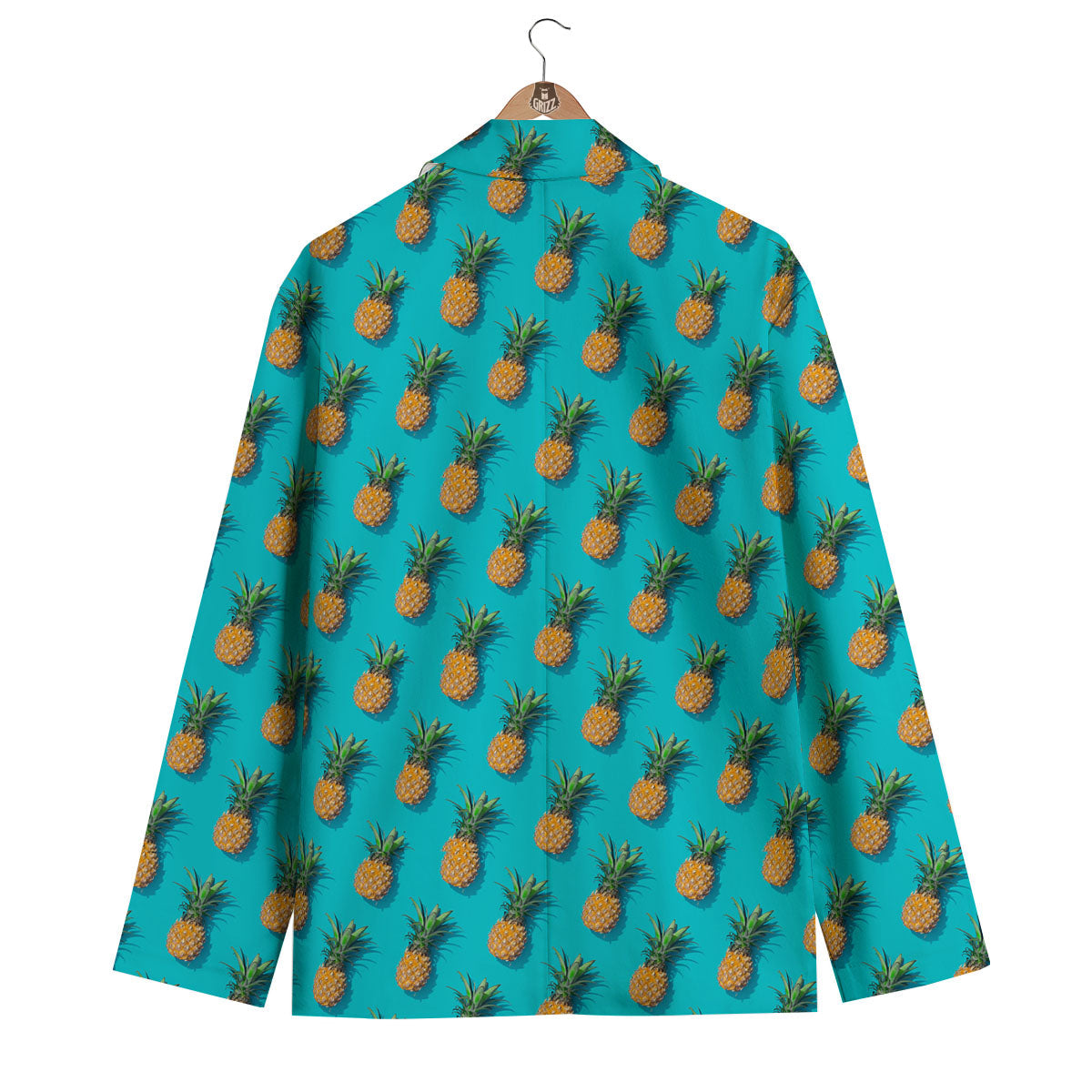 Pineapple Blue Print Pattern Men's Blazer-grizzshop