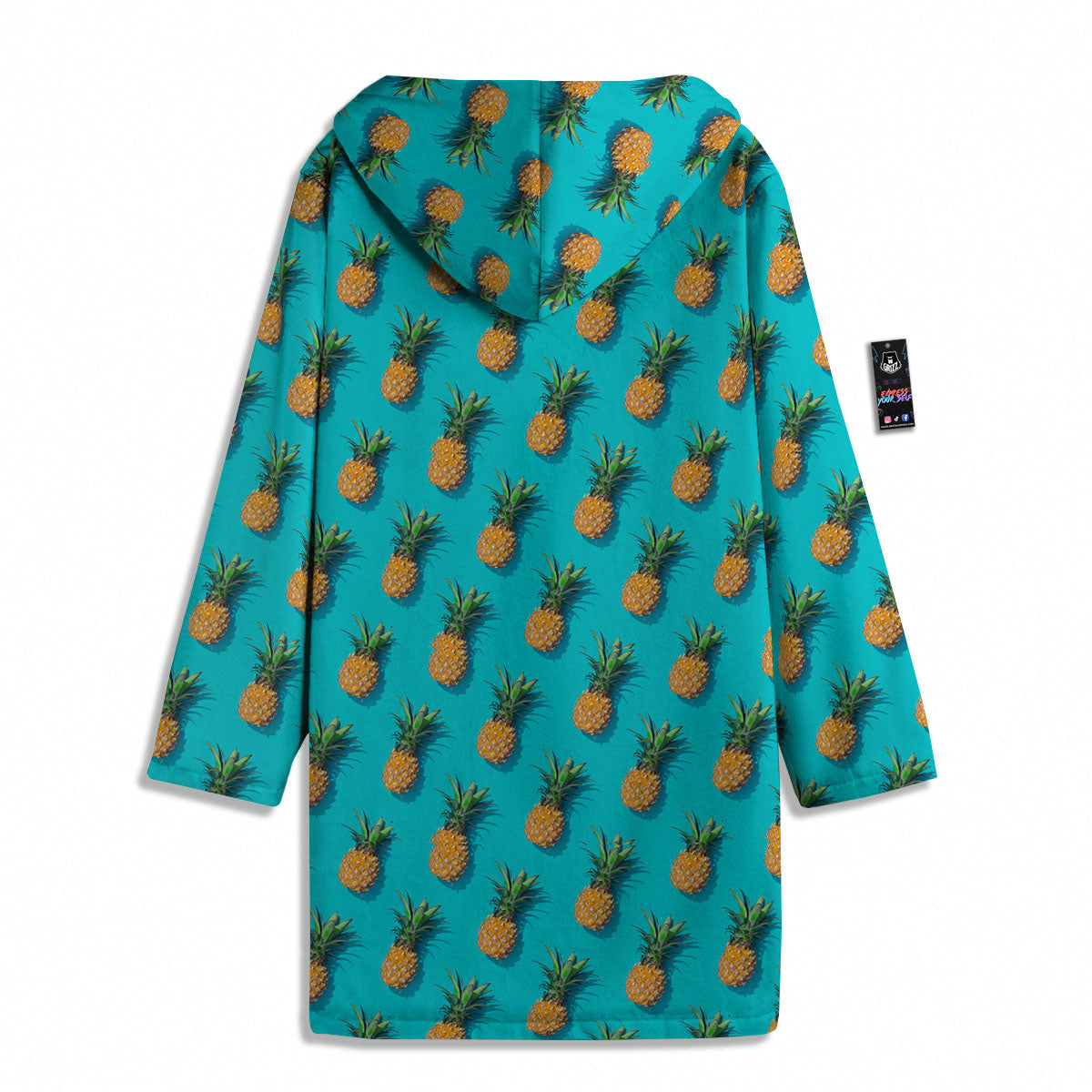 Pineapple Blue Print Pattern Men's Windbreaker Jacket-grizzshop