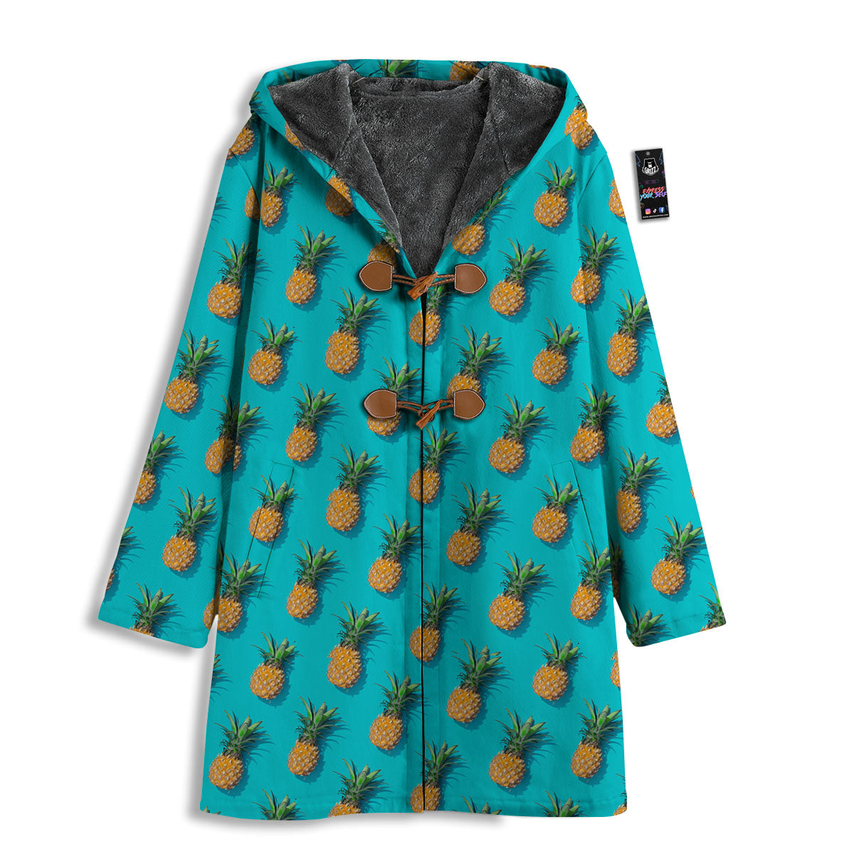 Pineapple Blue Print Pattern Men's Windbreaker Jacket-grizzshop