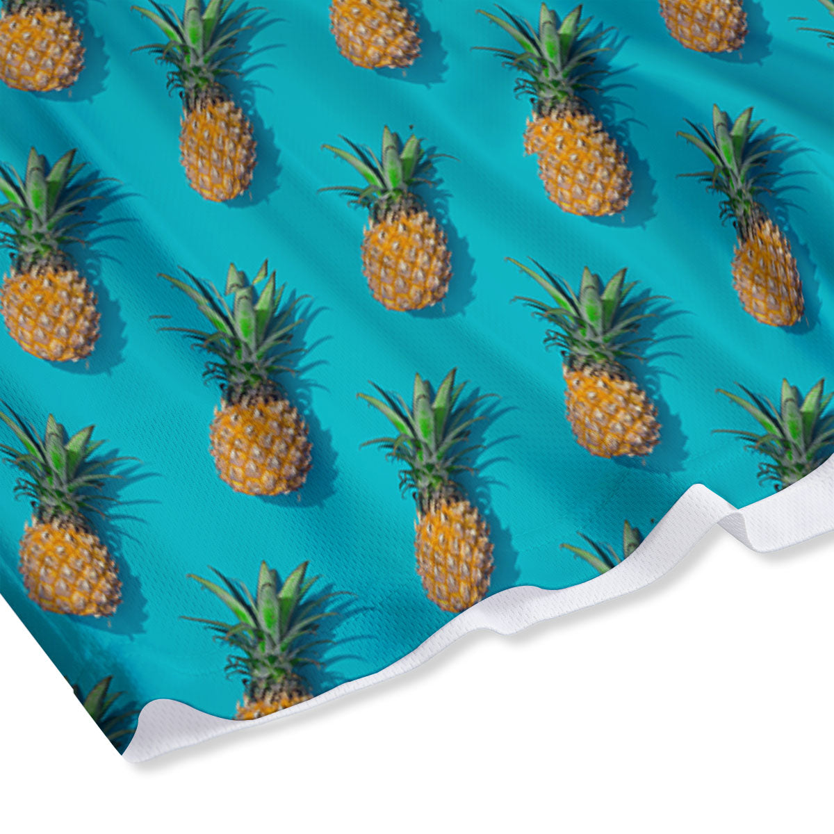 Pineapple Blue Print Pattern Mesh Shorts-grizzshop