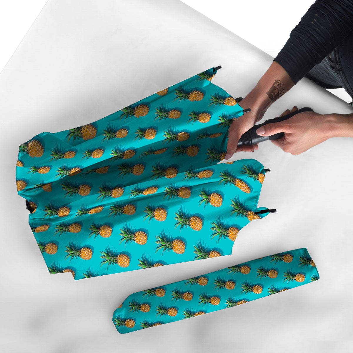 Pineapple Blue Print Pattern Umbrella-grizzshop