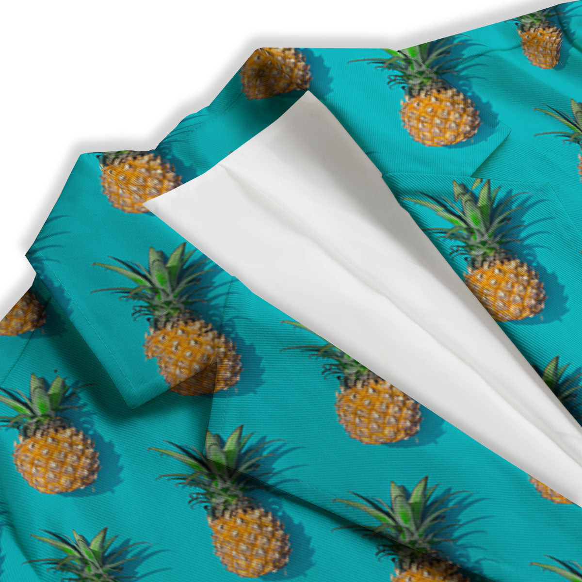 Pineapple Blue Print Pattern Women's Blazer-grizzshop