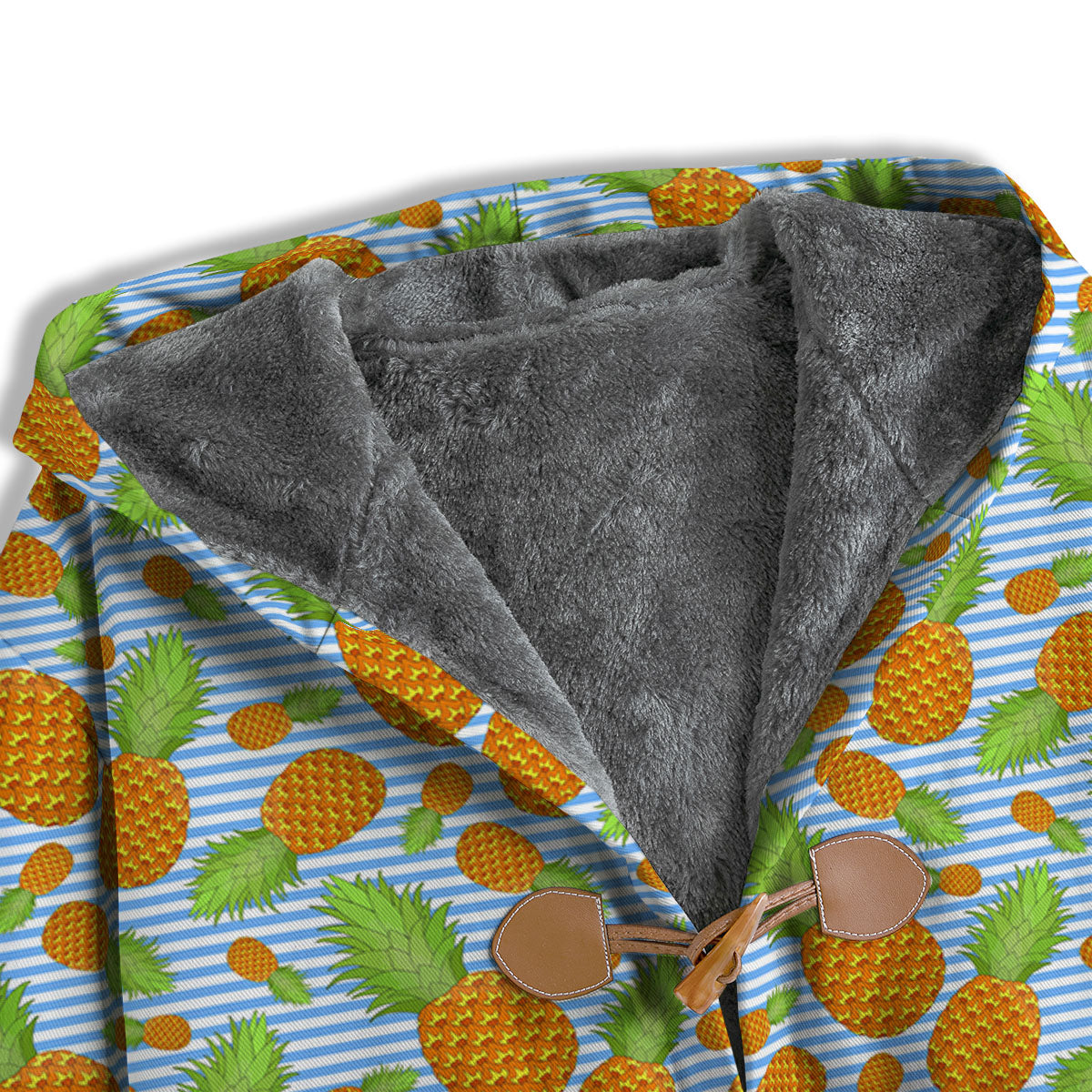 Pineapple Blue Striped Print Pattern Men's Windbreaker Jacket-grizzshop