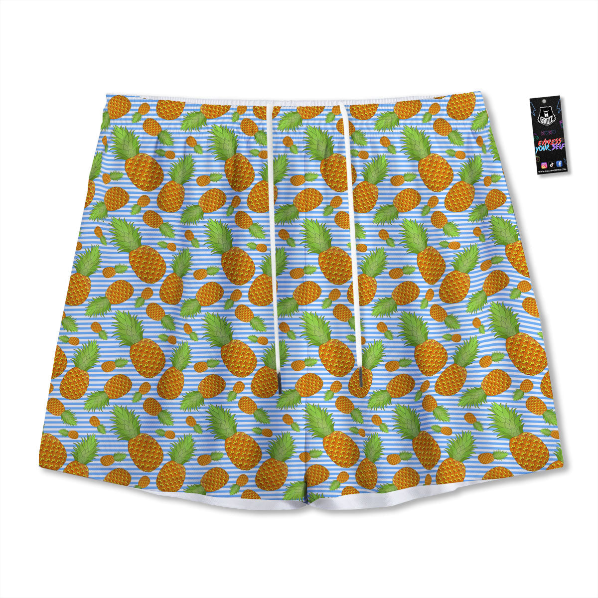Papaya Cute Print Pattern Mesh Shorts