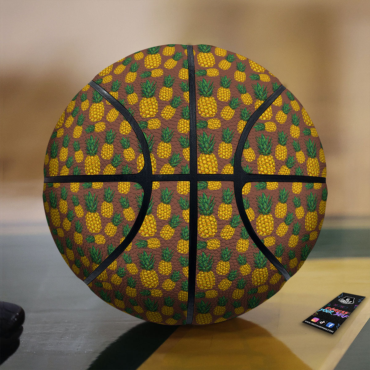 Pineapple Brown Print Pattern Basketball-grizzshop
