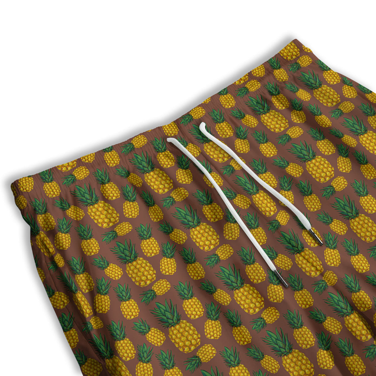 Pineapple Brown Print Pattern Men's Athletic Shorts-grizzshop
