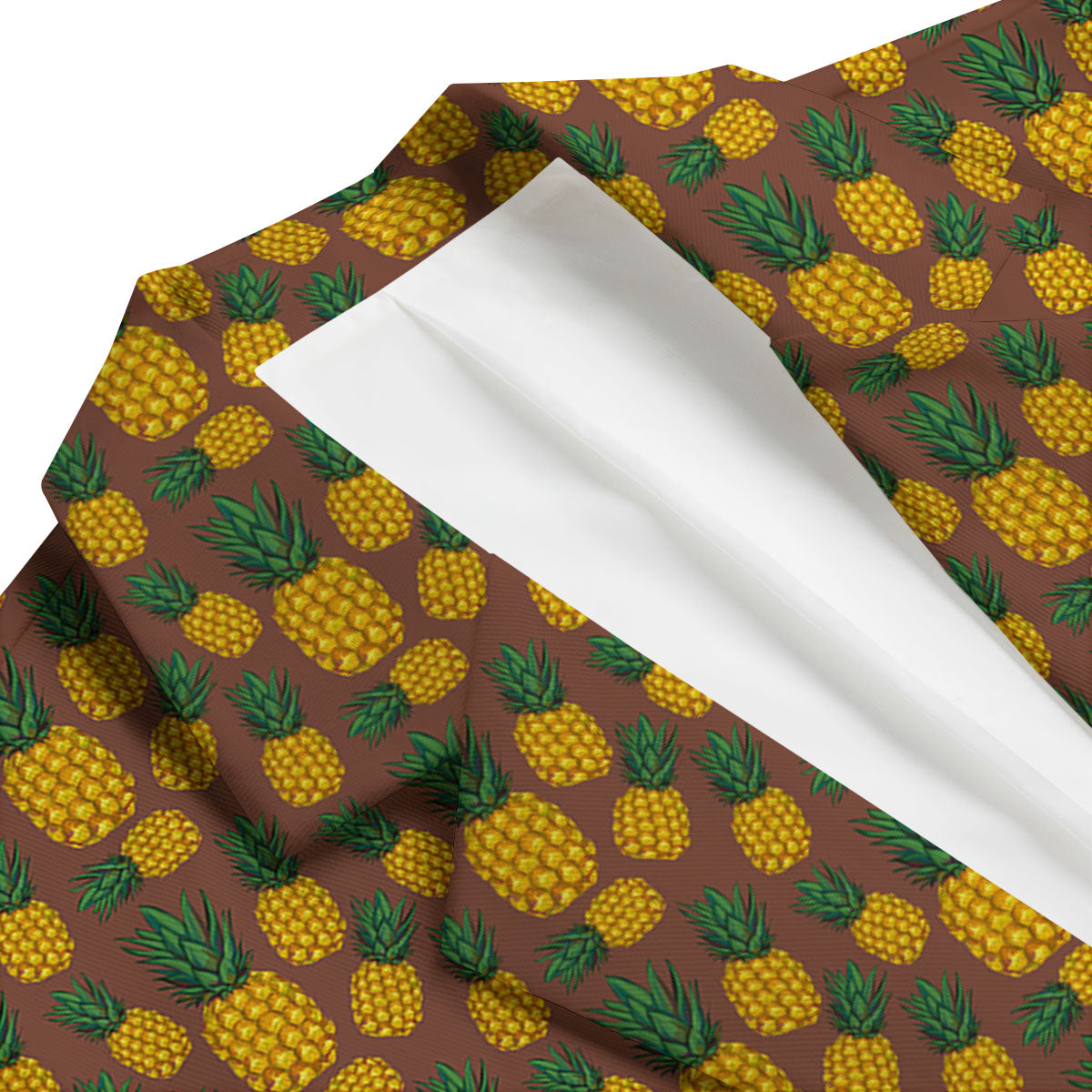 Pineapple Brown Print Pattern Men's Blazer-grizzshop
