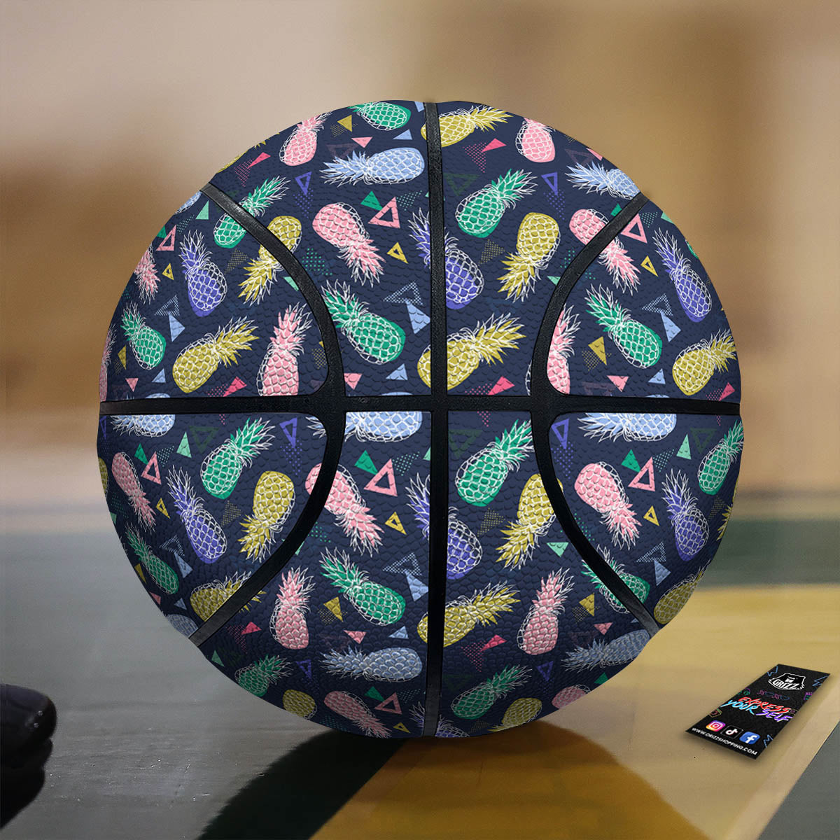 Pineapple Colorful Print Pattern Basketball-grizzshop