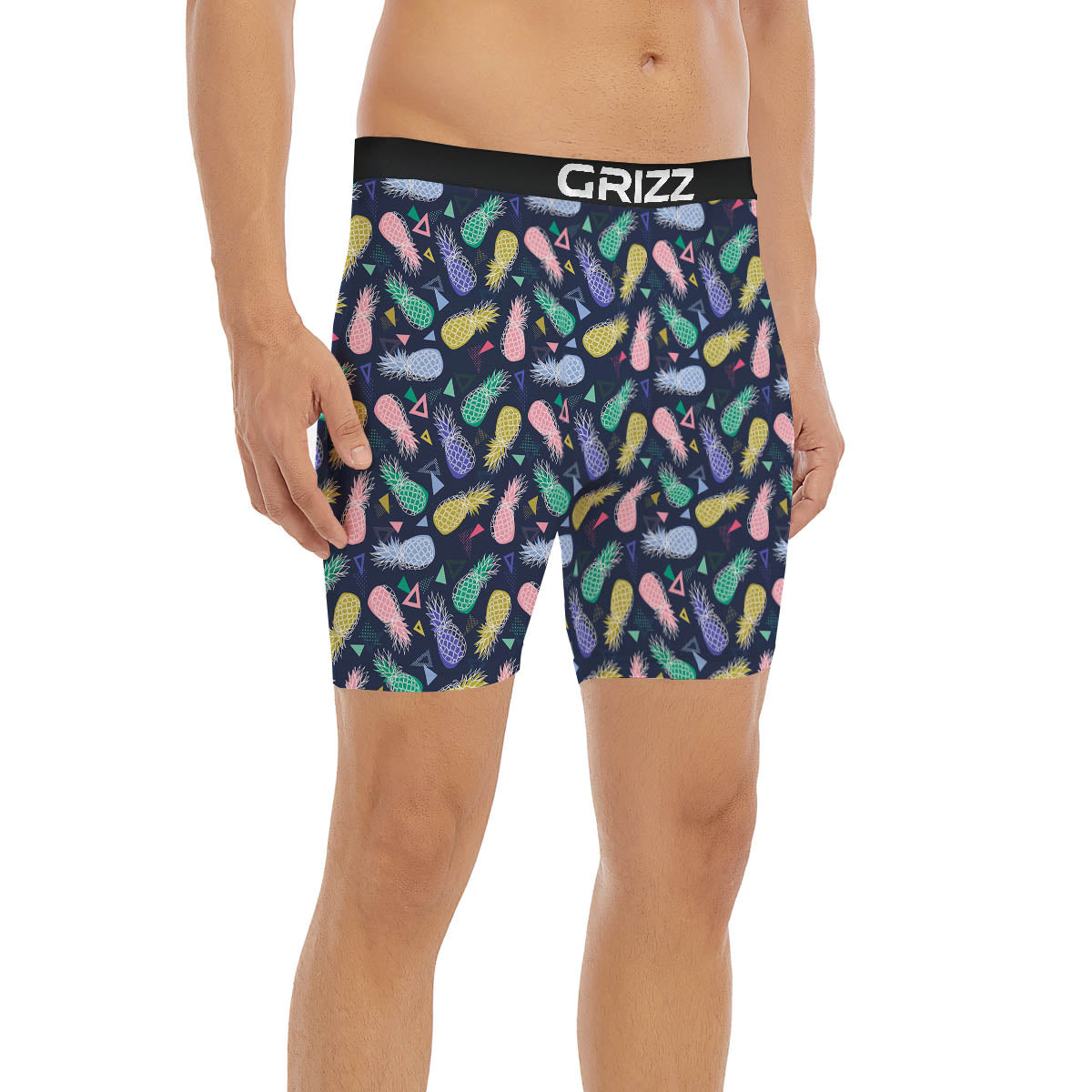 Pineapple Colorful Print Pattern Boxer Briefs-grizzshop