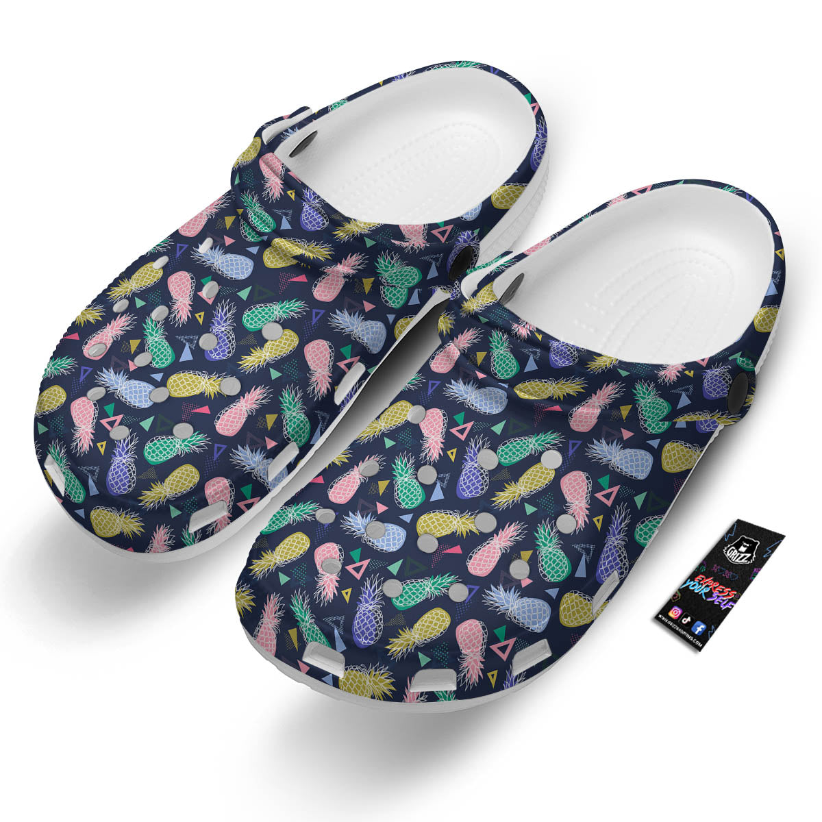 Pineapple Colorful Print Pattern Clog-grizzshop