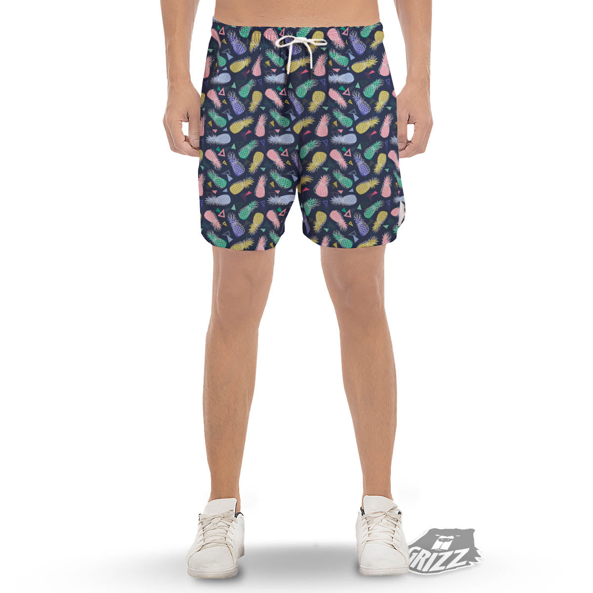 Pineapple Colorful Print Pattern Men's Gym Shorts-grizzshop