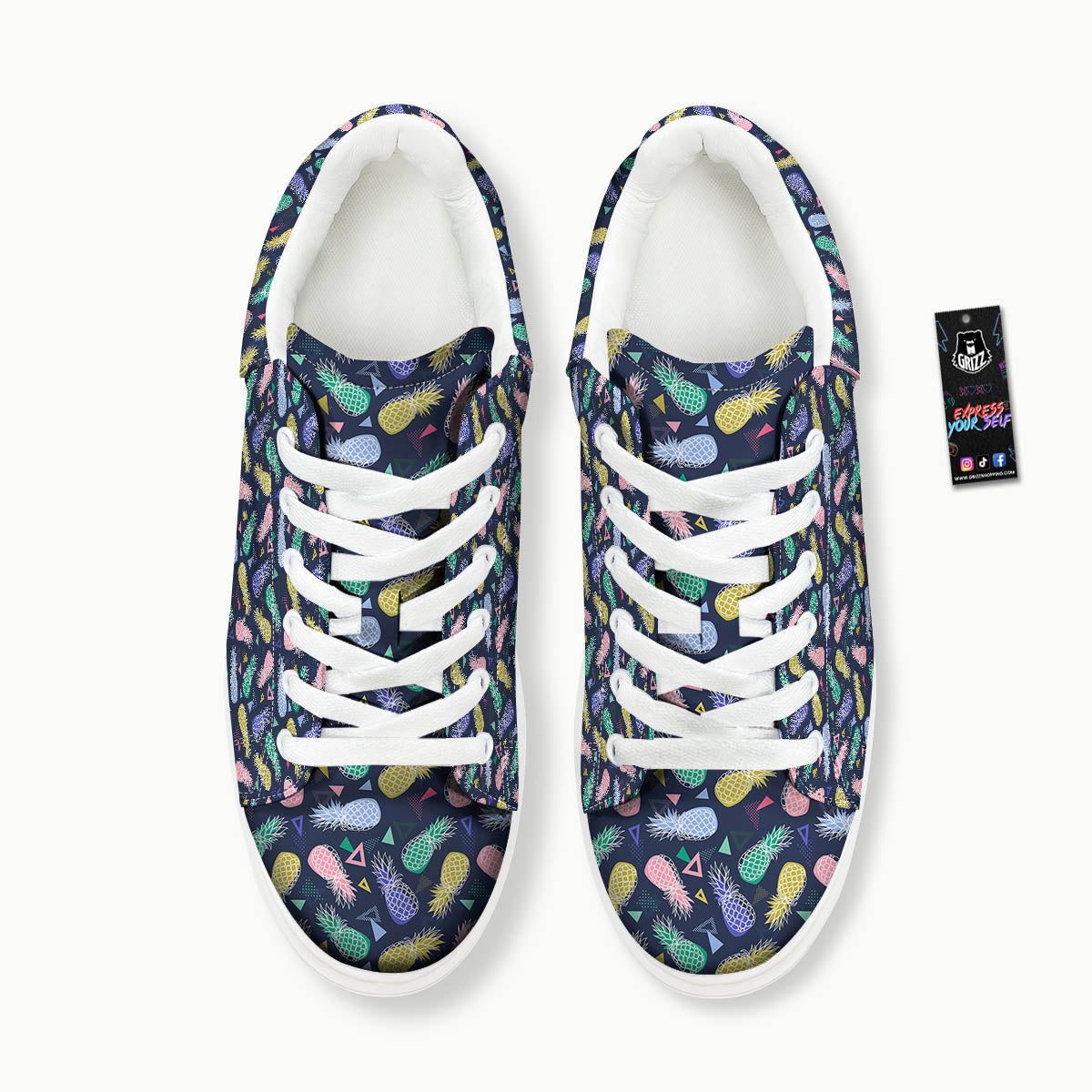 Pineapple Colorful Print Pattern Platform Shoes-grizzshop