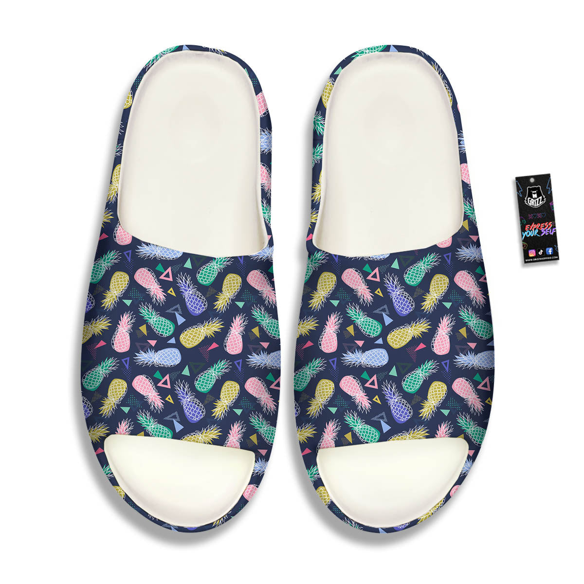 Pineapple Colorful Print Pattern Sandals-grizzshop