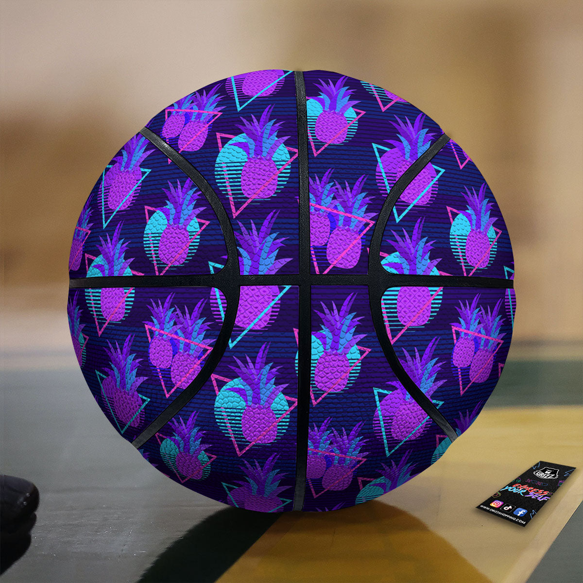 Pineapple EDM Purple Print Pattern Basketball-grizzshop