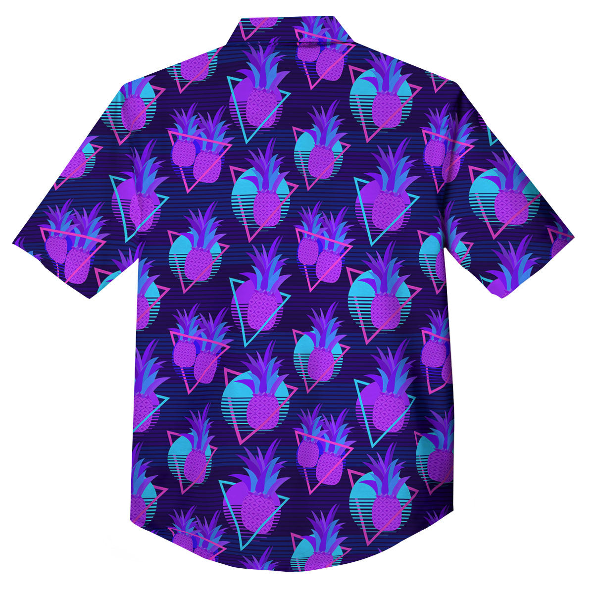 Pineapple EDM Purple Print Pattern Button Up Shirt-grizzshop