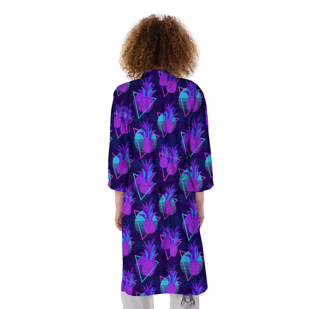 Pineapple EDM Purple Print Pattern Kimono-grizzshop