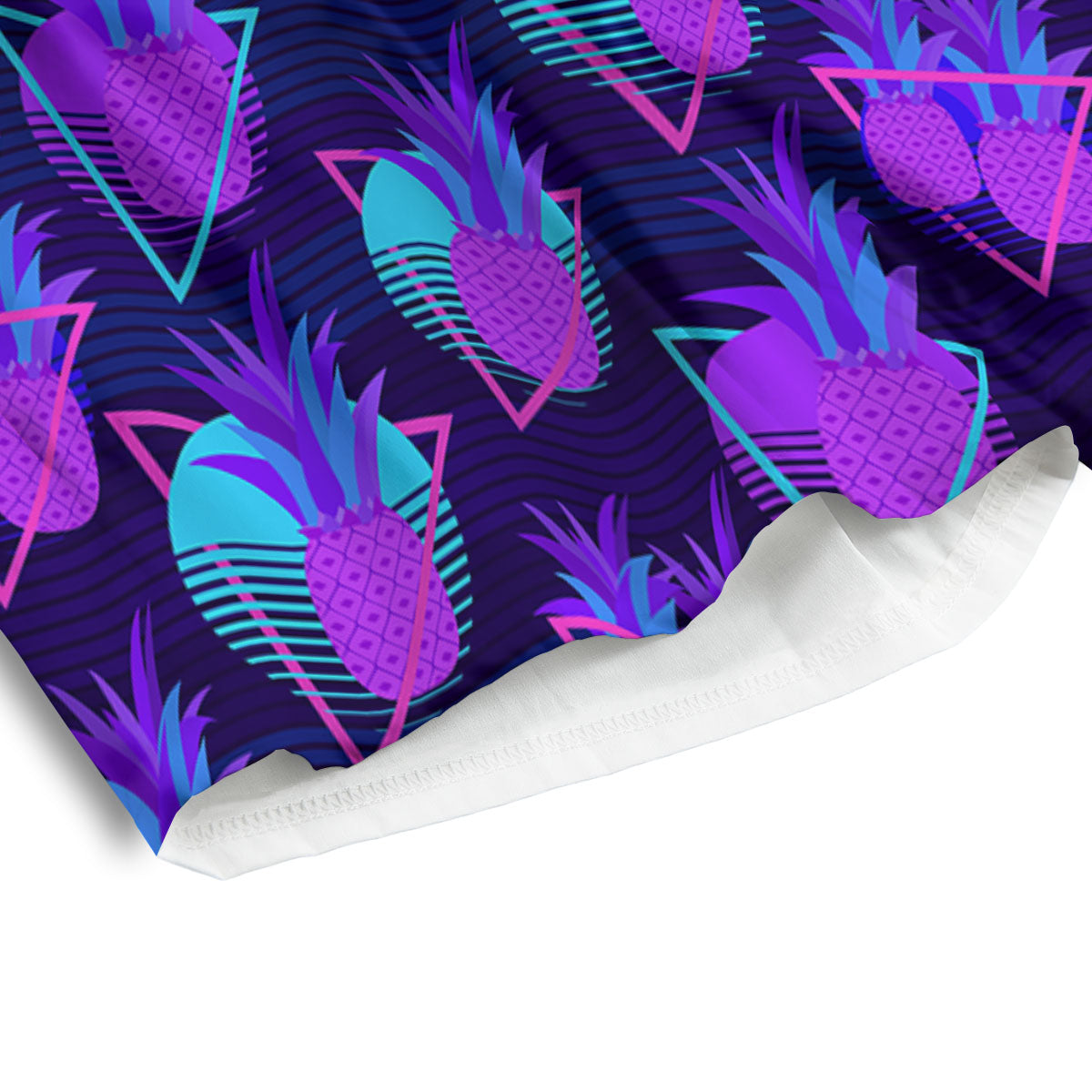 Pineapple EDM Purple Print Pattern Men's Athletic Shorts