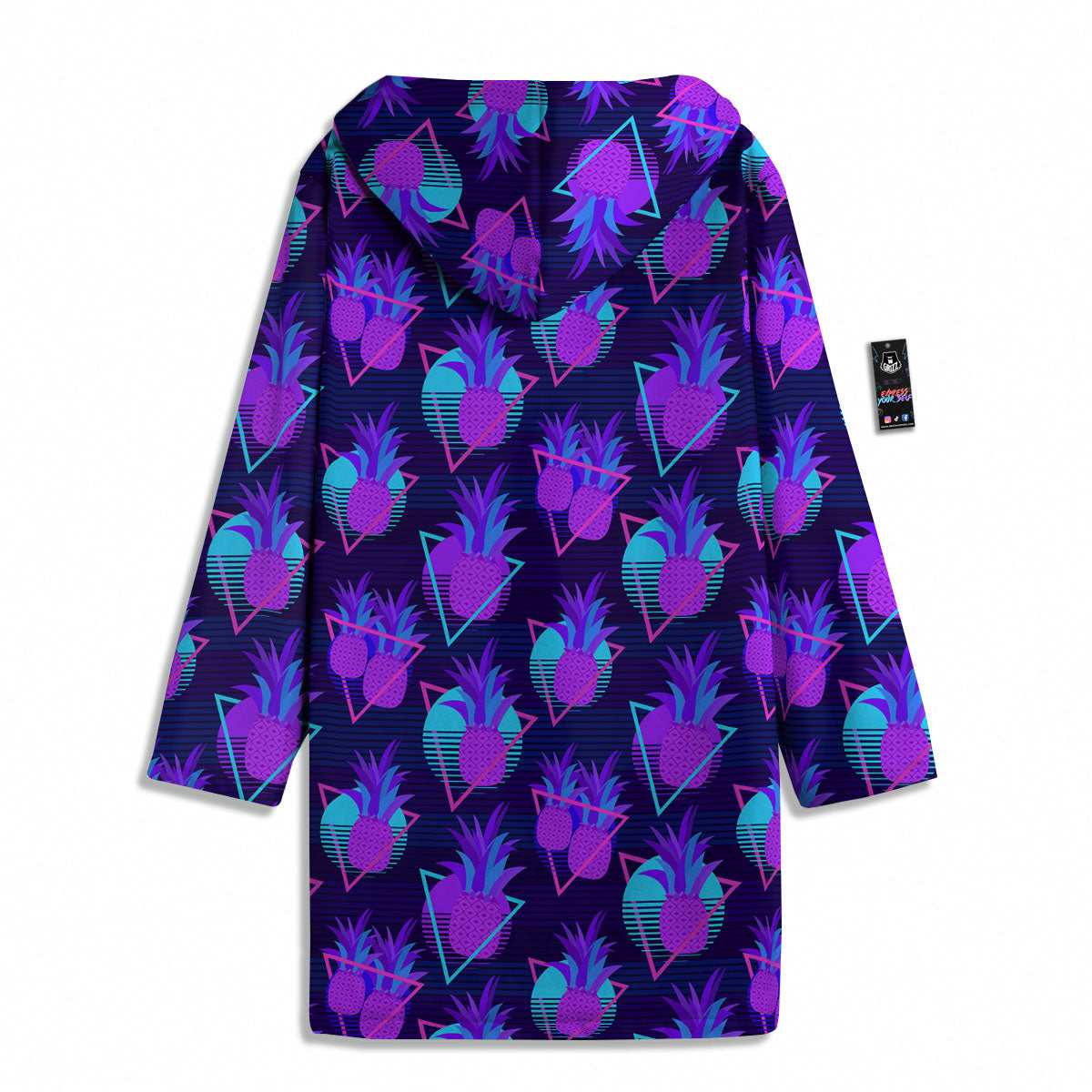 Pineapple EDM Purple Print Pattern Men's Windbreaker Jacket-grizzshop