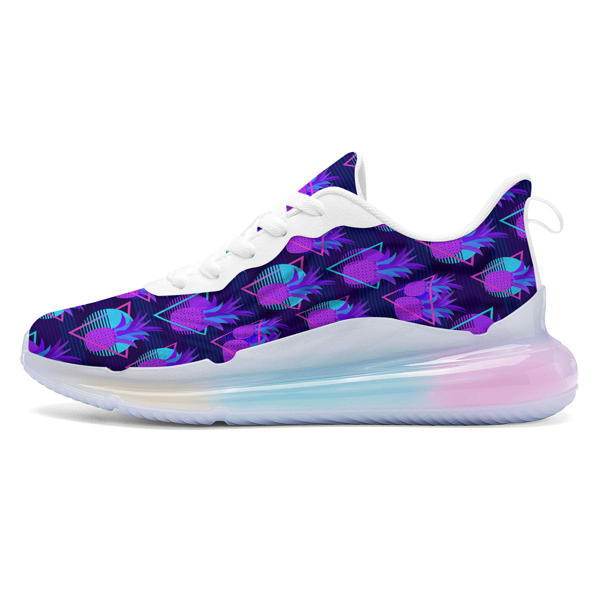 Pineapple EDM Purple Print Pattern Running Sneakers-grizzshop