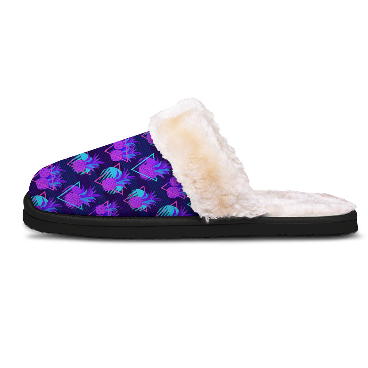 Pineapple EDM Purple Print Pattern Slippers-grizzshop