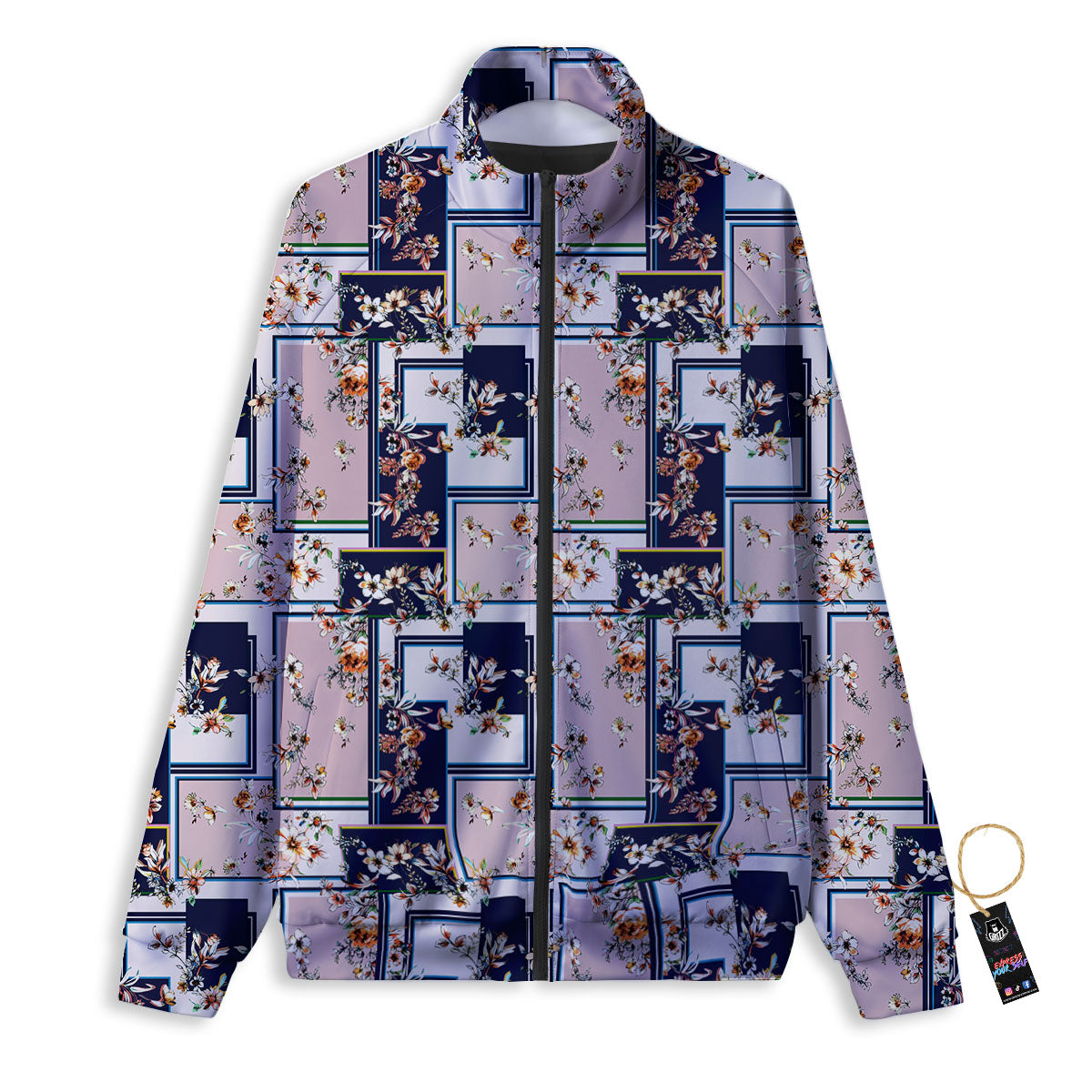 Pineapple EDM Purple Print Pattern Track Jacket-grizzshop