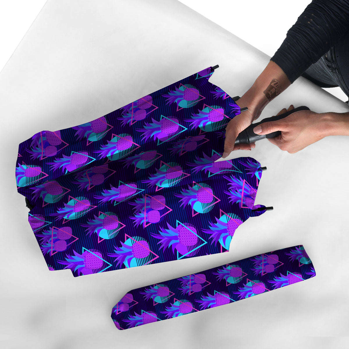 Pineapple EDM Purple Print Pattern Umbrella-grizzshop