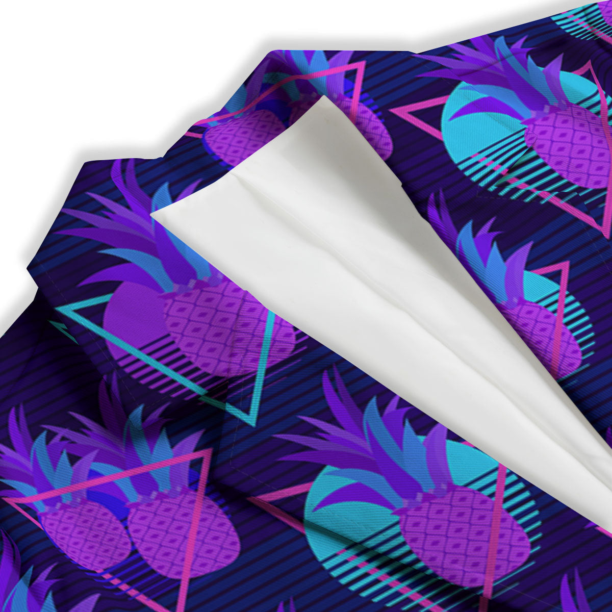 Pineapple EDM Purple Print Pattern Women's Blazer-grizzshop