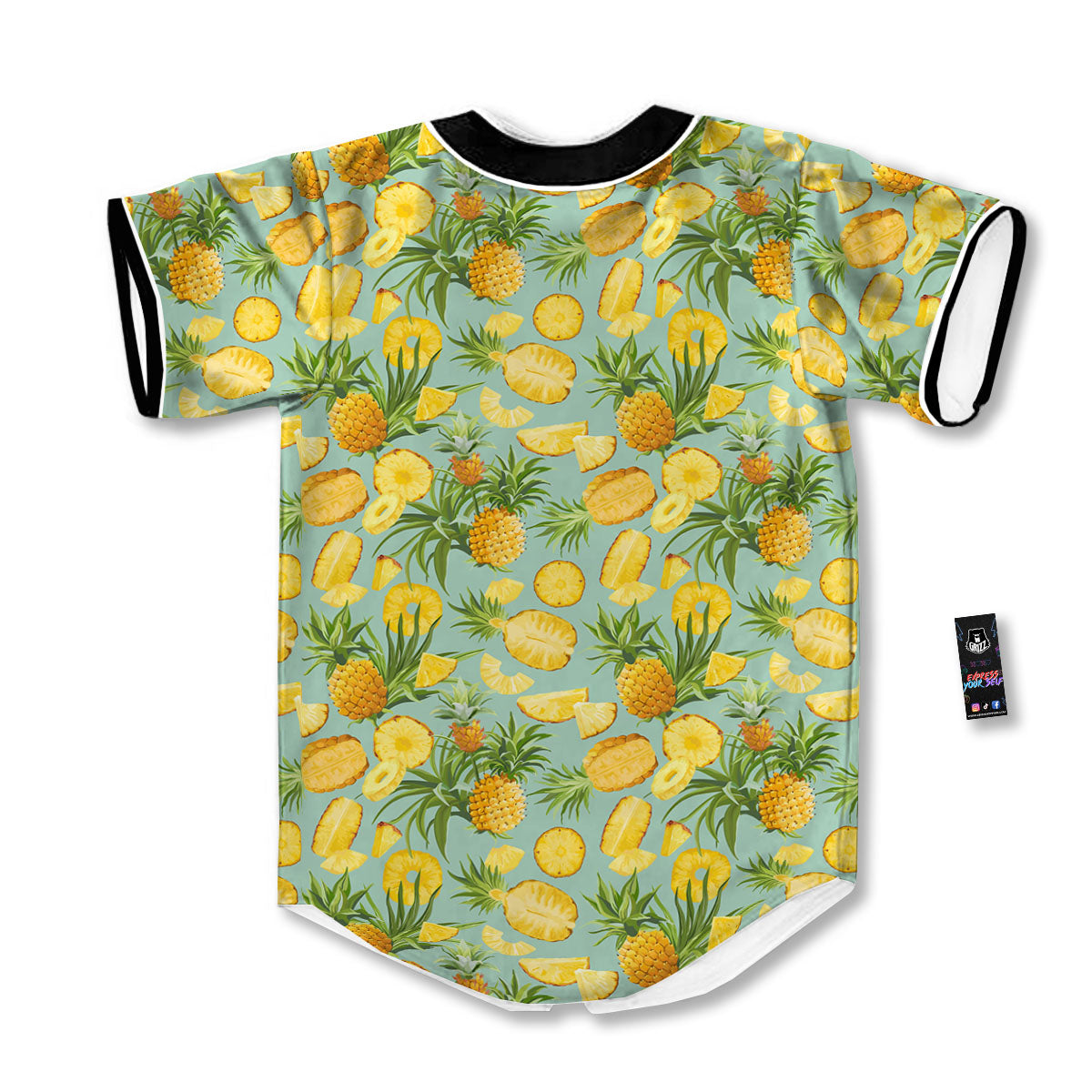 Pineapple Exotic Tropical Print Pattern Baseball Jersey-grizzshop