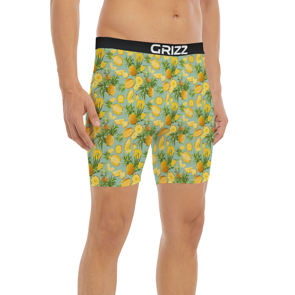 Pineapple Exotic Tropical Print Pattern Boxer Briefs-grizzshop