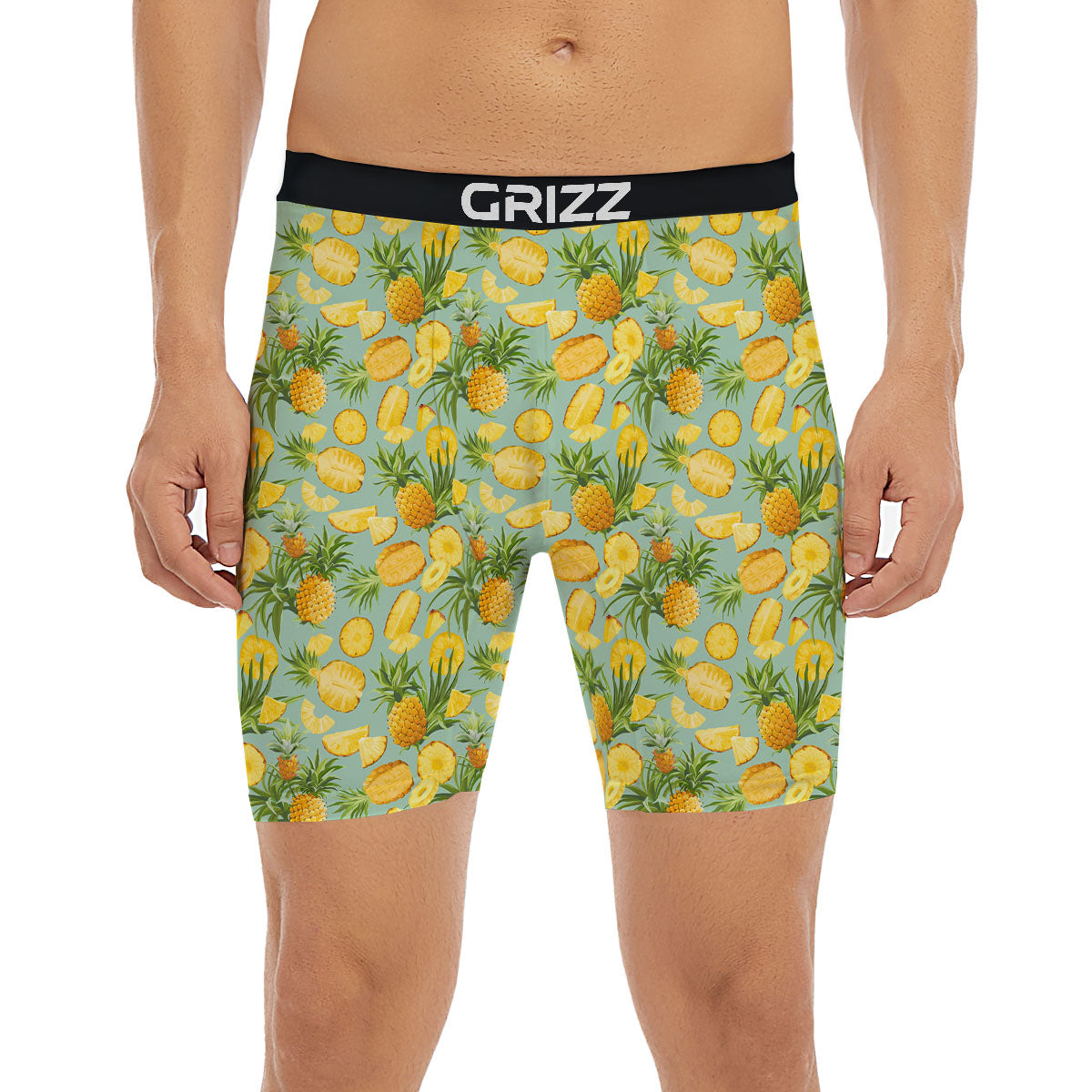 Pineapple Exotic Tropical Print Pattern Boxer Briefs-grizzshop