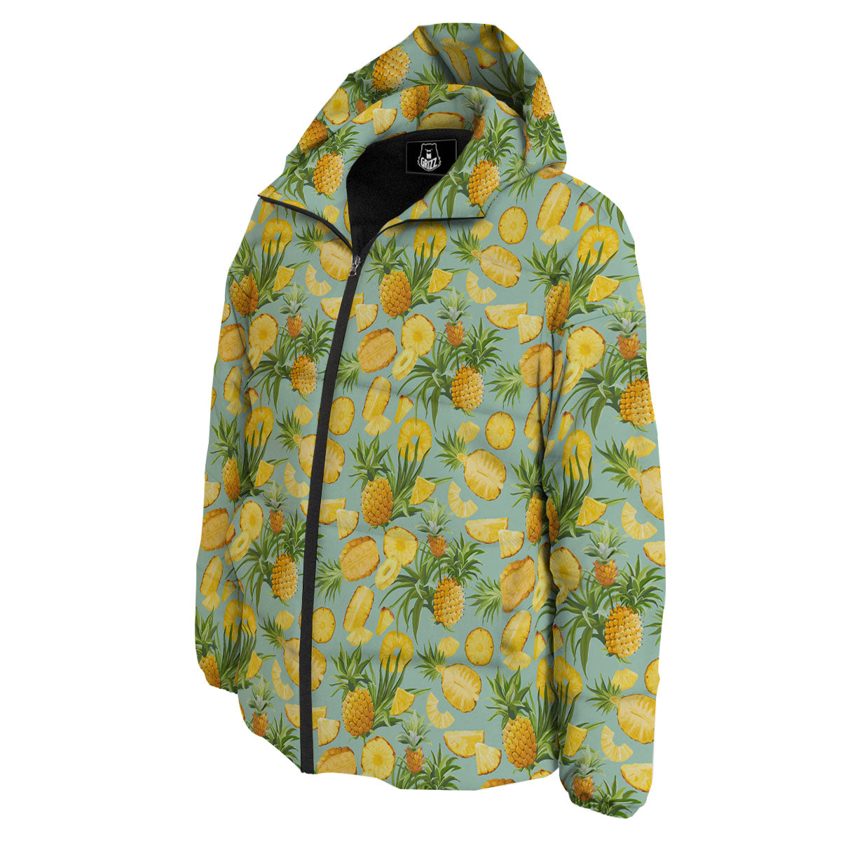 Pineapple Exotic Tropical Print Pattern Down Jacket-grizzshop