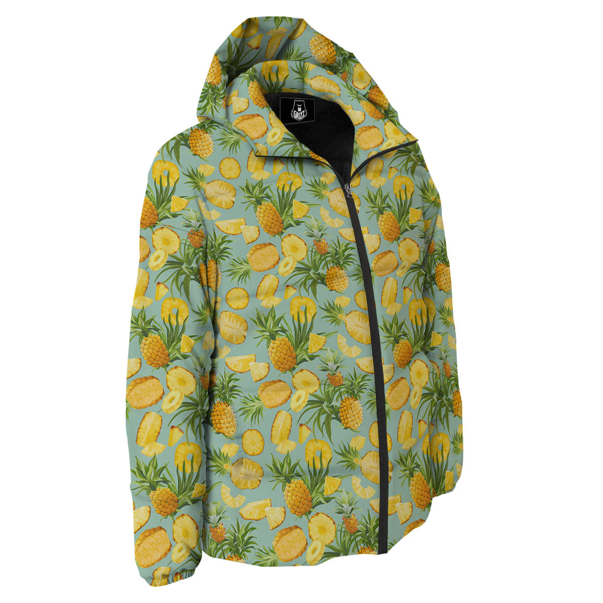 Pineapple Exotic Tropical Print Pattern Down Jacket-grizzshop