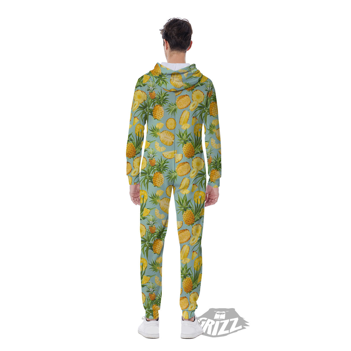 Pineapple Exotic Tropical Print Pattern Men's Jumpsuit-grizzshop