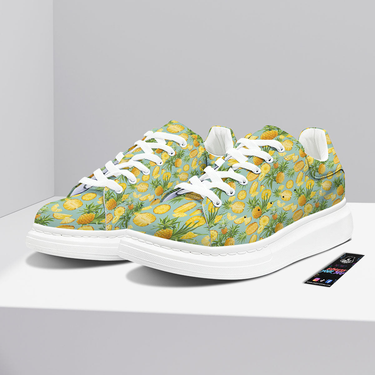 Pineapple Exotic Tropical Print Pattern Platform Shoes-grizzshop
