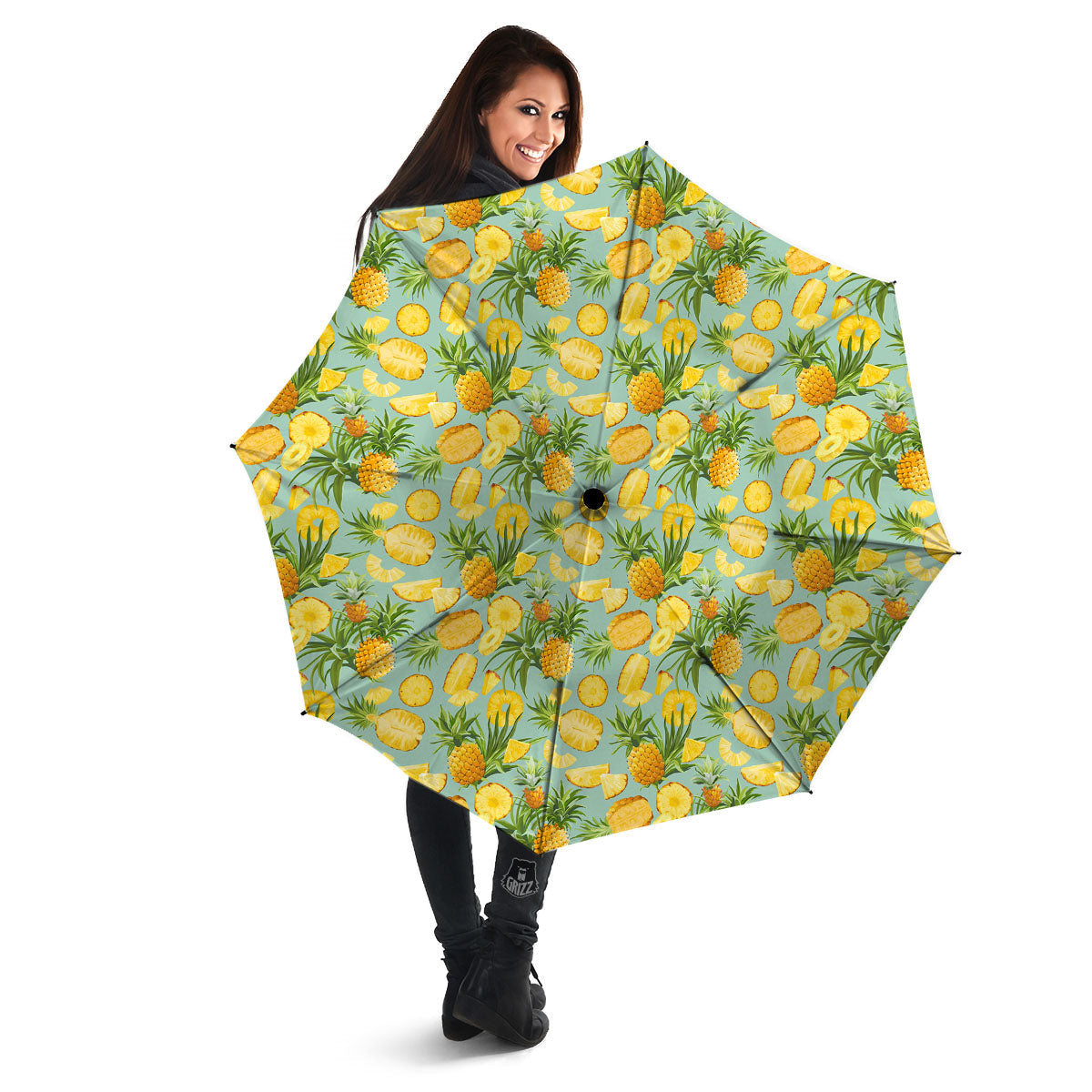 Pineapple Exotic Tropical Print Pattern Umbrella-grizzshop