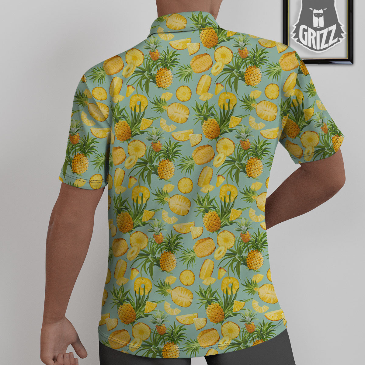 Pineapple Exotic Tropical Print Pattern Untucked Shirts-grizzshop