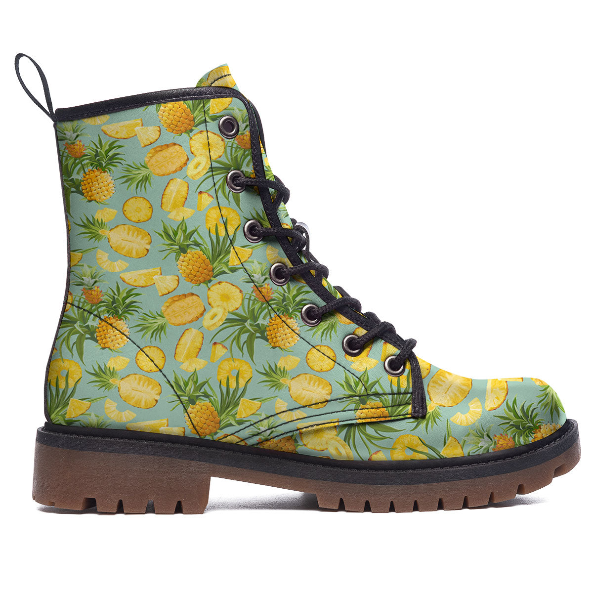 Pineapple Exotic Tropical Print Pattern Work Boots-grizzshop
