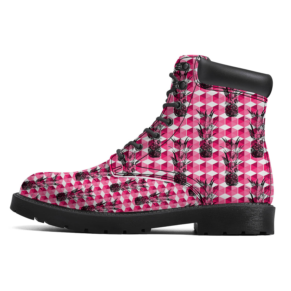 Pineapple Geometric Print Pattern Boots-grizzshop