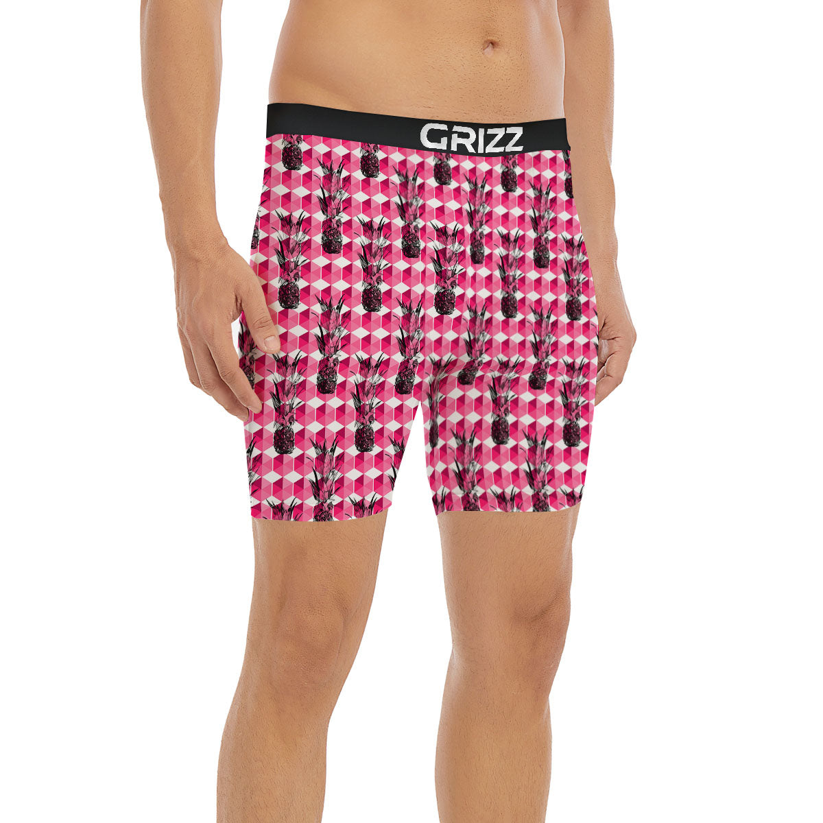 Pineapple Geometric Print Pattern Boxer Briefs-grizzshop