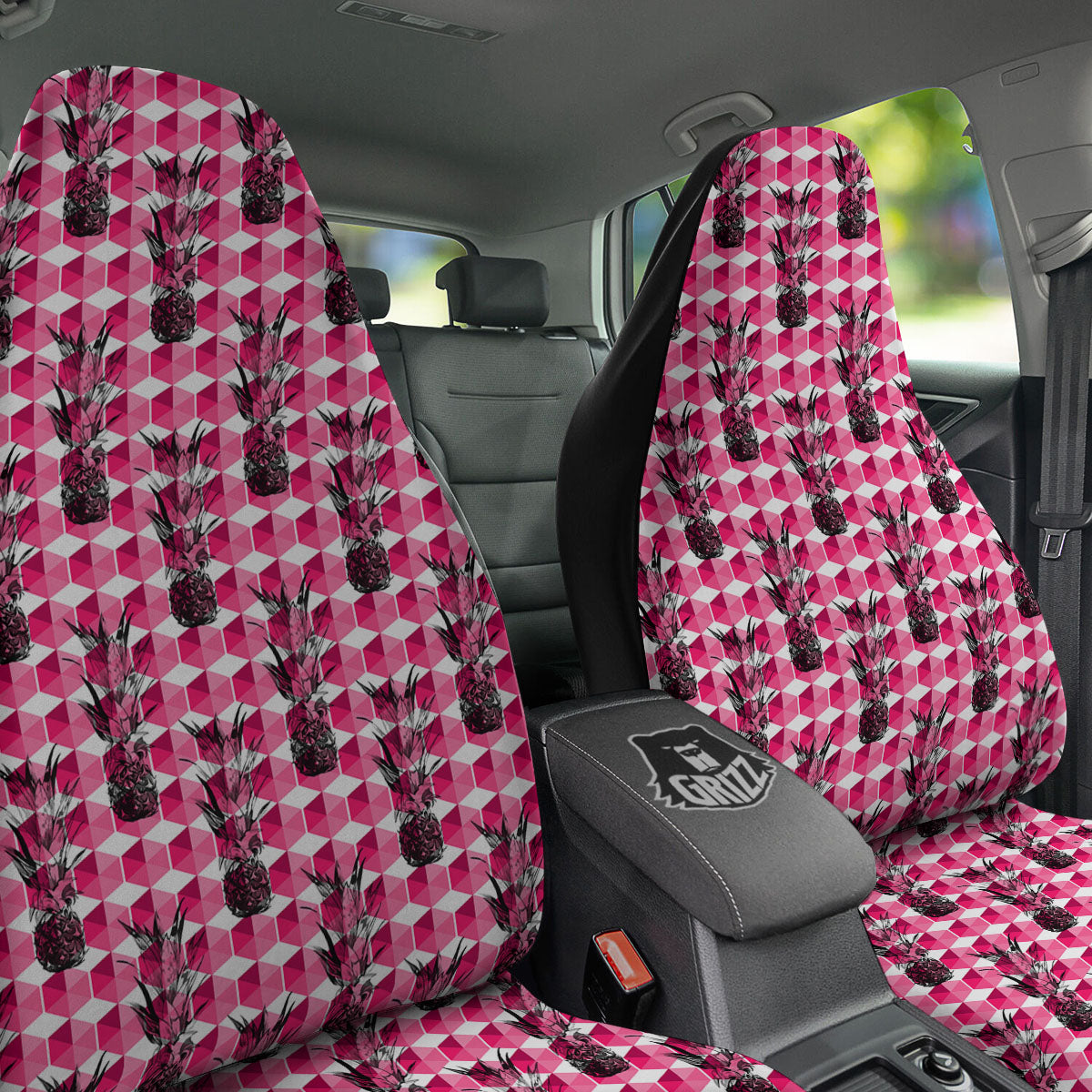 Pineapple Geometric Print Pattern Car Seat Covers-grizzshop