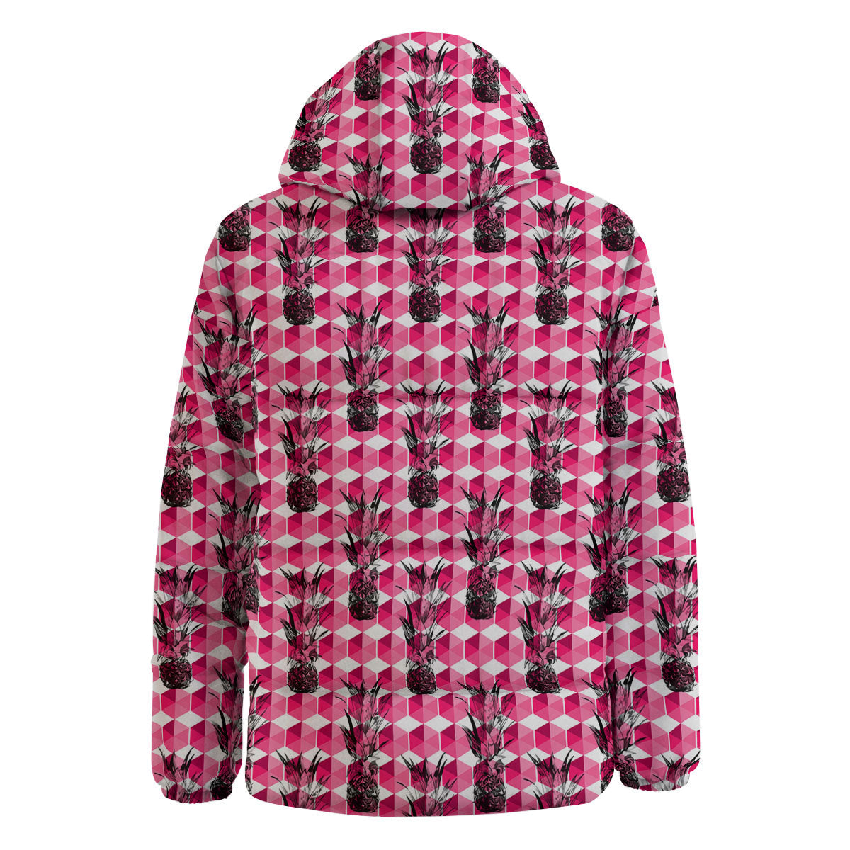 Pineapple Geometric Print Pattern Down Jacket-grizzshop