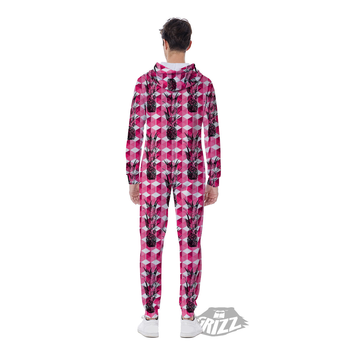 Pineapple Geometric Print Pattern Men's Jumpsuit-grizzshop