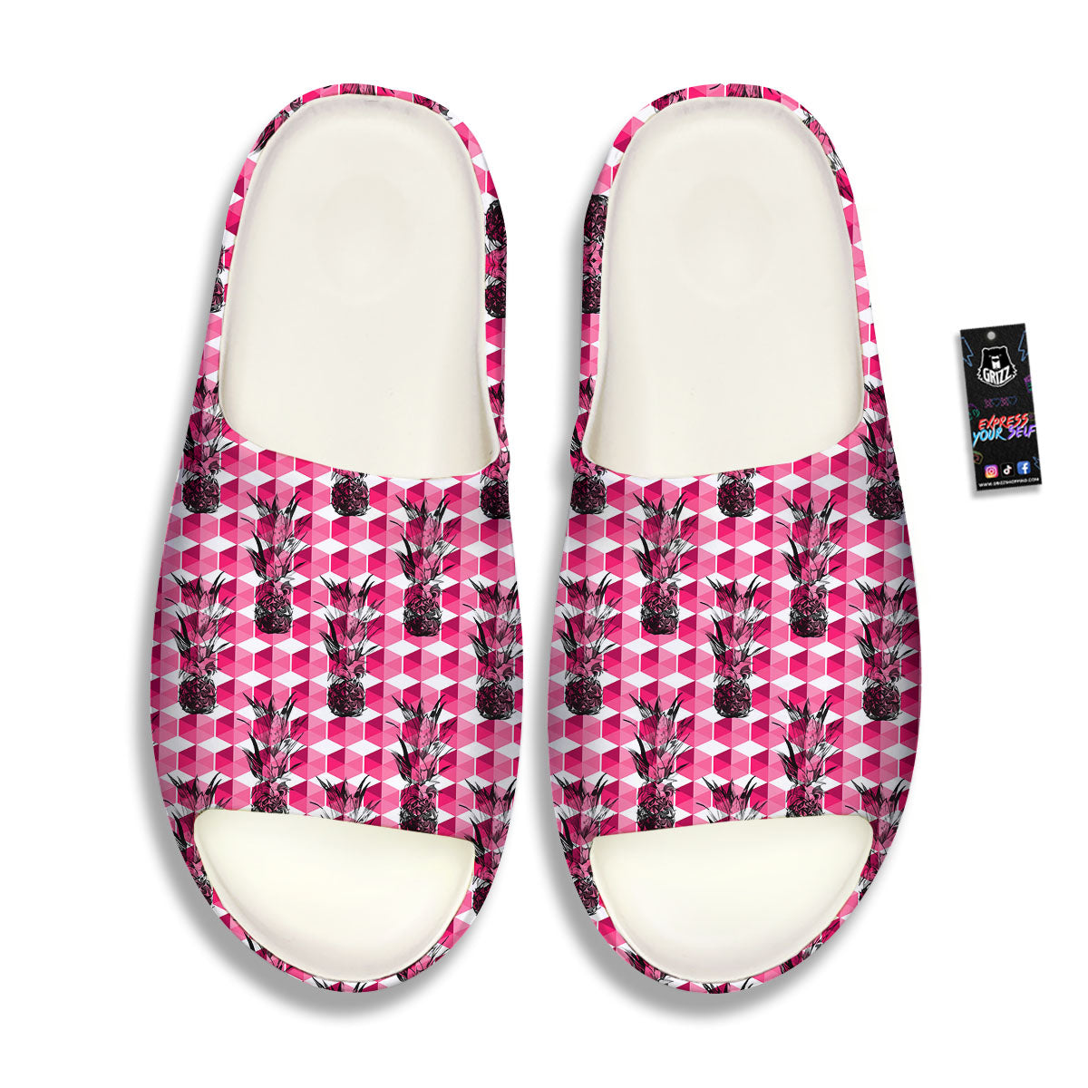 Pineapple Geometric Print Pattern Sandals-grizzshop