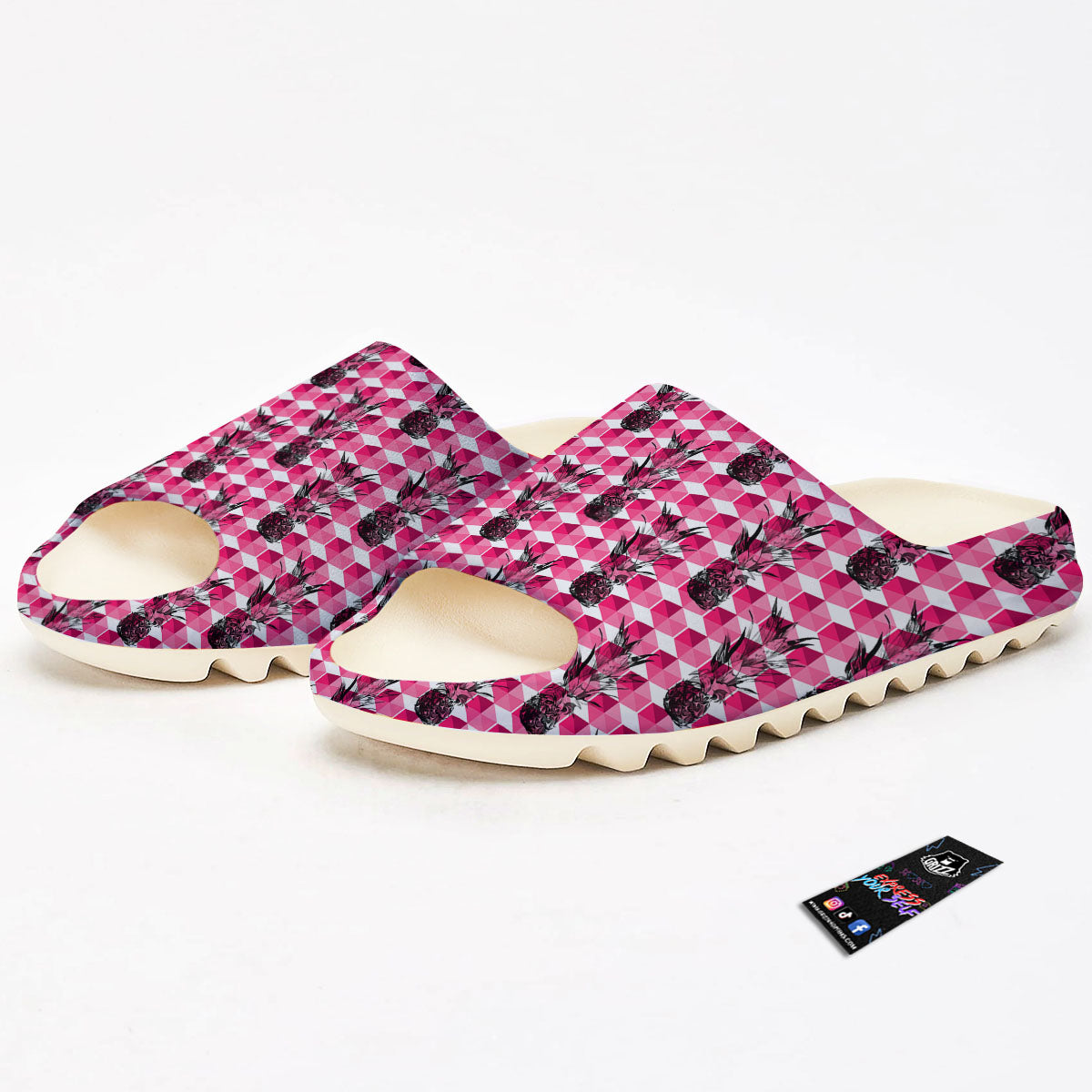 Pineapple Geometric Print Pattern Sandals-grizzshop