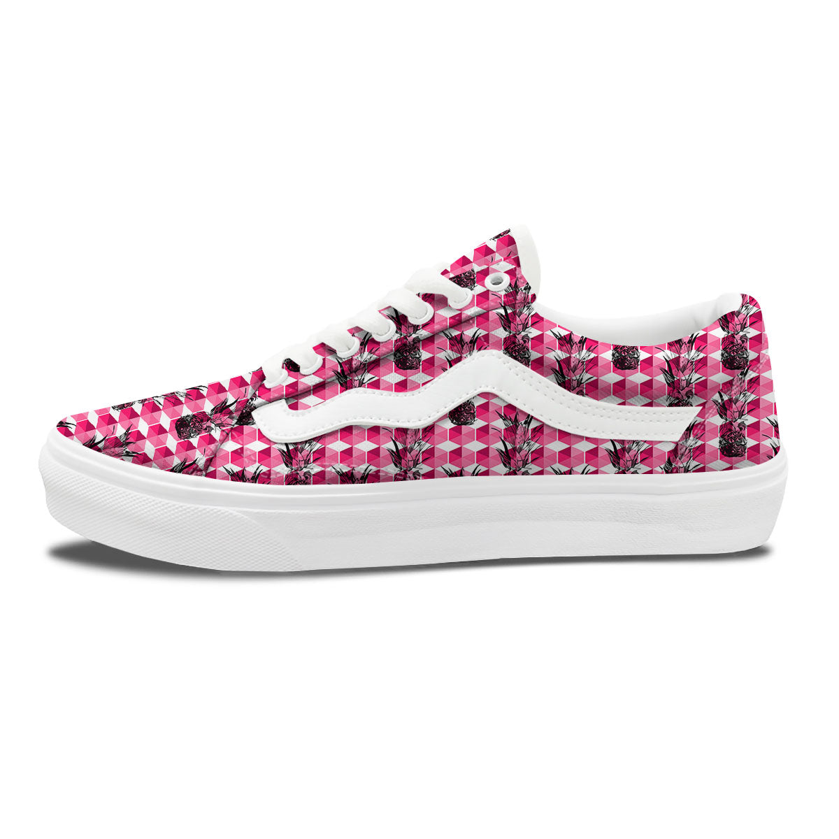Pineapple Geometric Print Pattern Skate Shoes-grizzshop