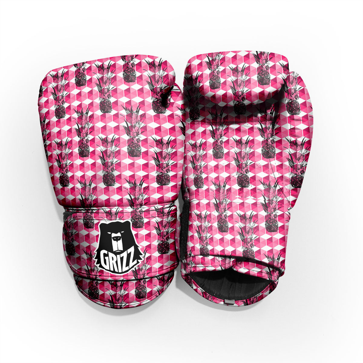 Pineapple Geometric Print Pattern Sparring Gloves-grizzshop